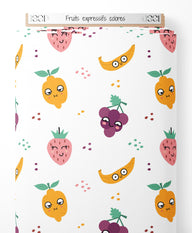 Tissu - Fruits expressifs colorés