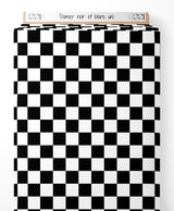 Tissu - Damier noir et blanc uni