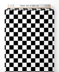 Tissu - Damier noir et blanc uni