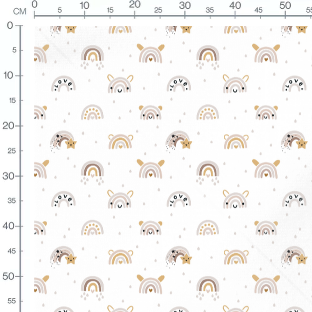 Tissu - Arcs-en-ciel et ours