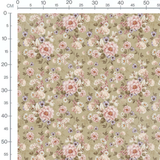 Tissu - Fleurs et violettes sur beige