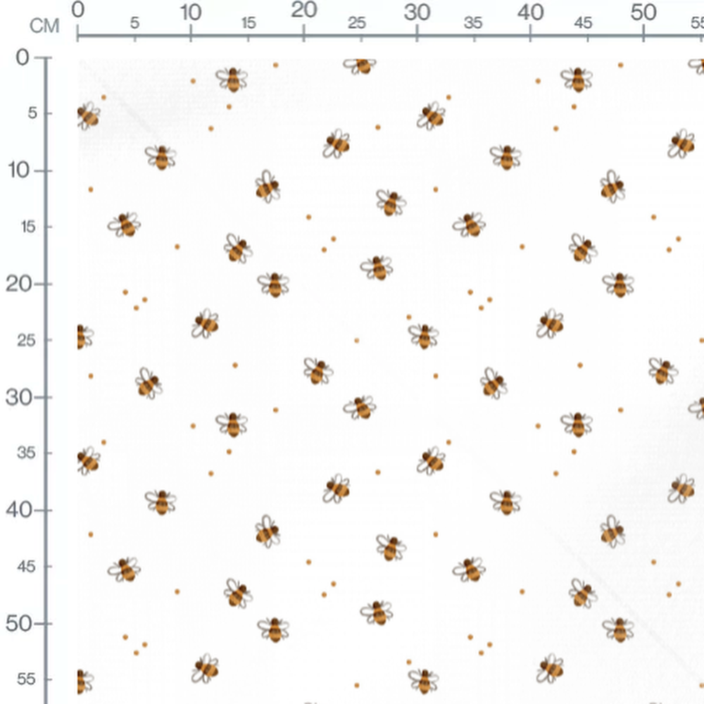 Tissu - Abeilles et pois dorés