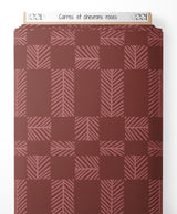 Tissu - Carrés et chevrons roses