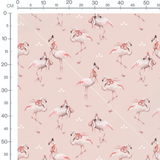 Tissu - Flamants roses chapeaux rose