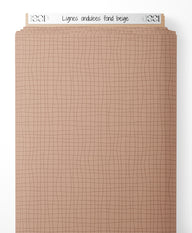Tissu - Lignes ondulées sur fond beige