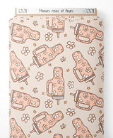 Tissu - Mixeurs roses et fleurs