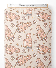 Tissu - Mixeurs roses et fleurs