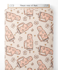 Tissu - Mixeurs roses et fleurs