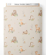 Tissu - Animaux forestiers colorés 3