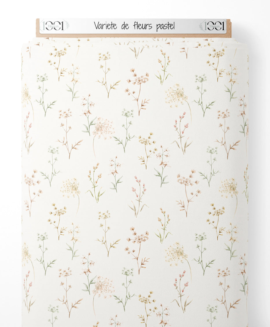 Tissu - Variété de fleurs pastel