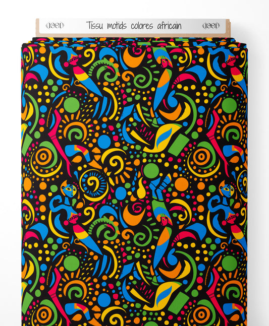Tissu - motids colores africain