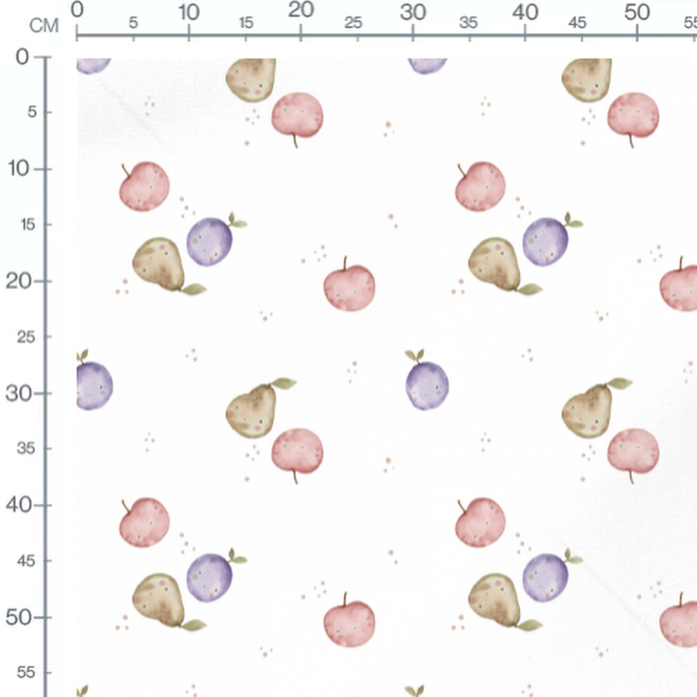 Tissu - Fruits aquarelle fond blanc