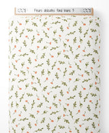 Tissu - Fleurs délicates sur fond blanc 3