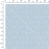Tissu - Fleurs blanches sur bleu clair