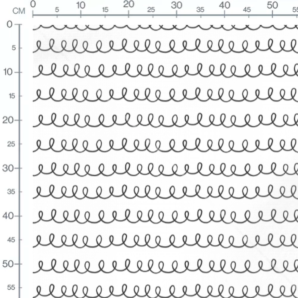 Tissu - Lignes ondulées noires