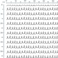 Tissu - Lignes ondulées noires