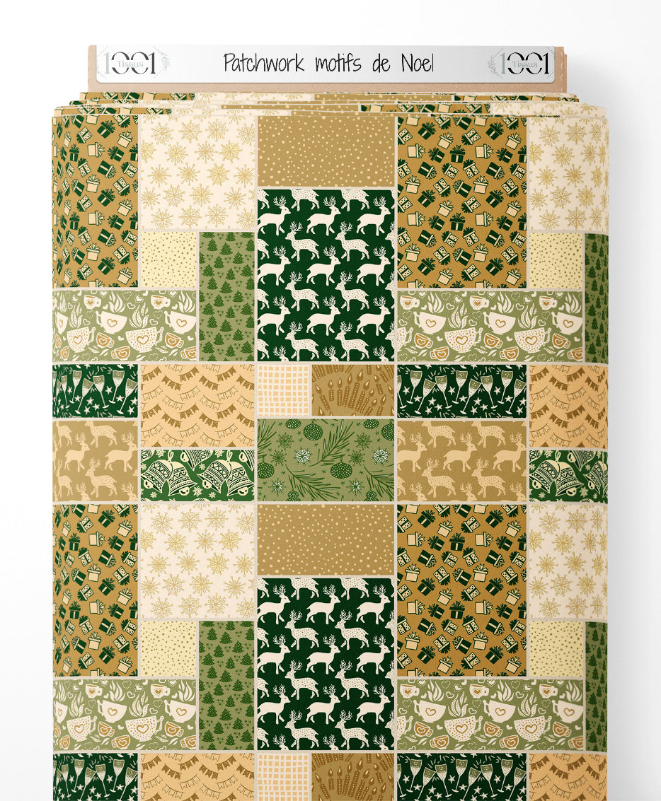 Tissu - Patchwork motifs de Noël
