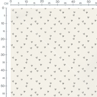 Tissu - Cœurs noirs sur fond crème
