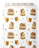 Tissu - Animaux mignons sur coussins