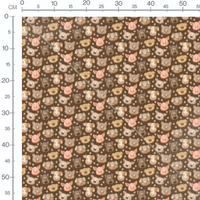 Tissu - Visages d'animaux fermiers