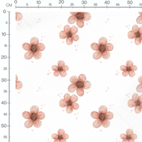 Tissu - Fleurs roses avec taches roses