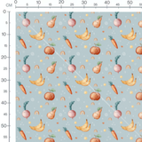Tissu - Fruits et arcs-en-ciel