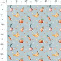 Tissu - Fruits et arcs-en-ciel