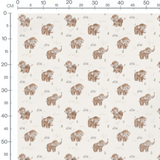 Tissu - Éléphants et montagnes douces