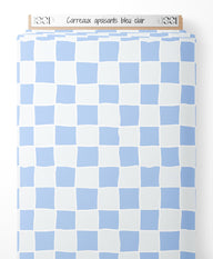 Tissu - Carreaux apaisants bleu clair
