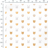 Tissu - Têtes d'animaux pastel