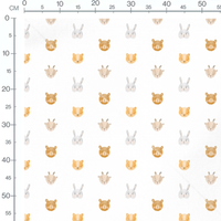 Tissu - Têtes d'animaux pastel