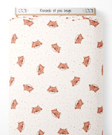 Tissu - Renards et pois beige