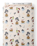 Tissu - Pirates et bateaux beige
