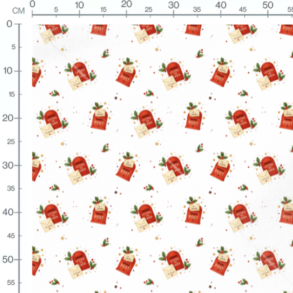 Tissu - Boîtes rouges sur fond blanc