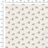 Tissu - Paresseux pastel et nuages