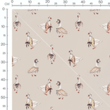 Tissu - Oies vintage en robes beiges