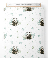 Tissu - Pandas câlins et feuillages