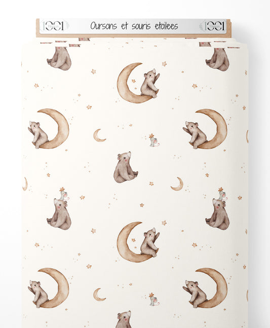 Tissu - Oursons et souris étoilées