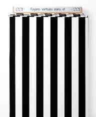 Tissu - Rayures verticales noires et