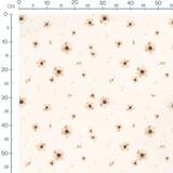 Tissu - Fleurs beige délicates