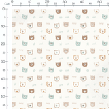 Tissu - Têtes d'ours bleu apaisant