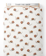 Tissu - Escargots bruns aquarelle