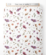 Tissu - Fleurs roses et violettes 5