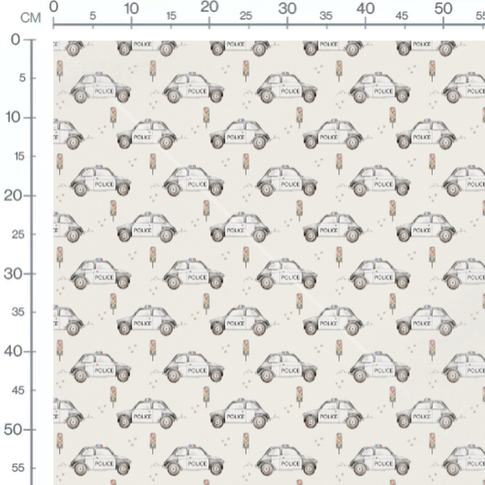 Tissu - Voitures de police noires