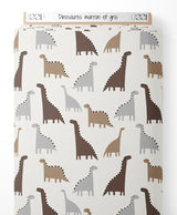 Tissu - Dinosaures marron et gris