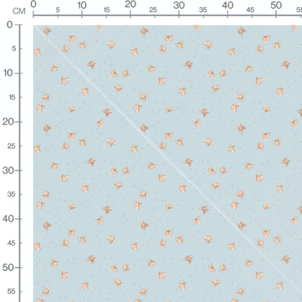 Tissu - Petits faons sur fond bleu