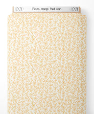 Tissu - Fleurs orange sur fond clair