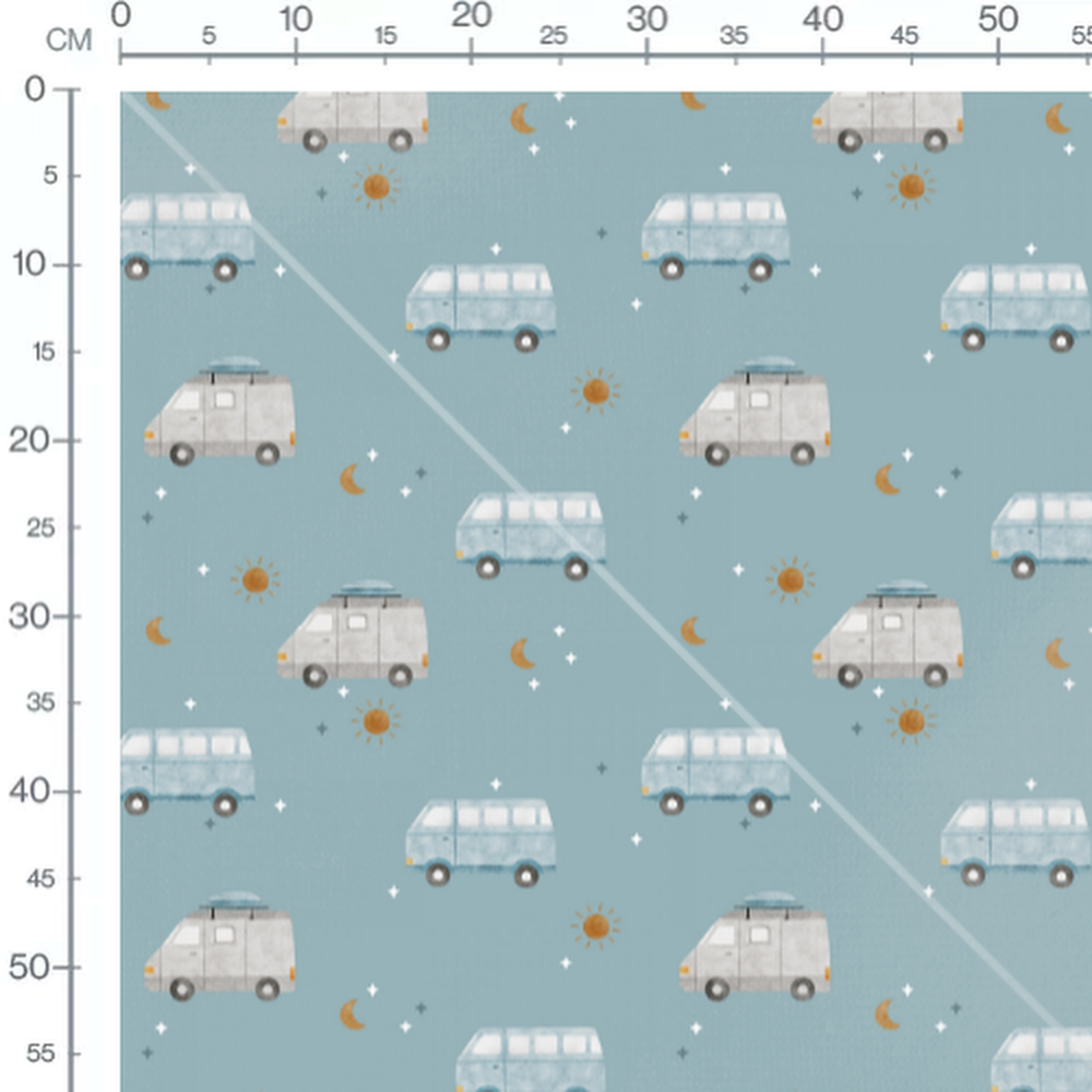 Tissu - Vans et symboles célestes