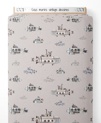 Tissu - Sous-marins vintage dessinés