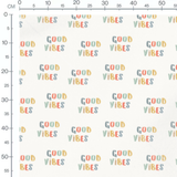 Tissu - Lettres colorées Good Vibes